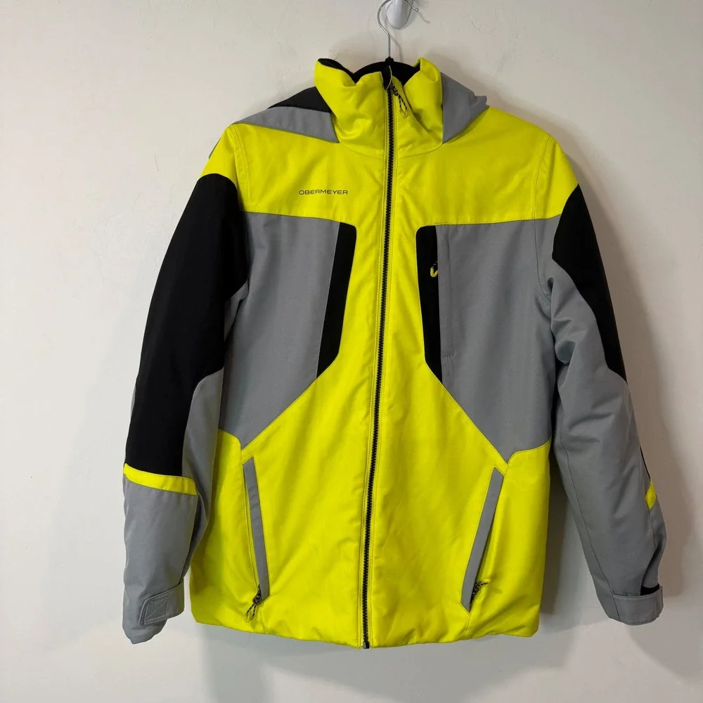 Obermeyer Kids Ski Jacket XL 18 Yellow Ski Insulated Winter Coat 41080